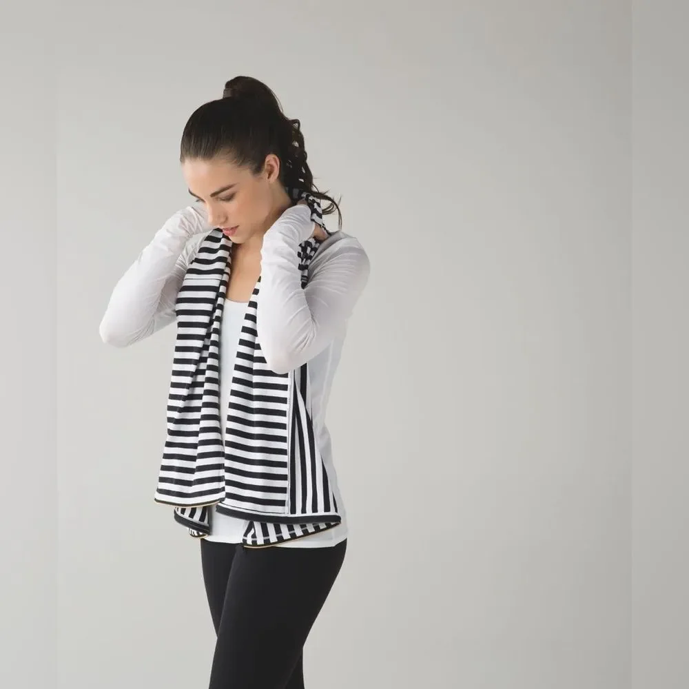 Lululemon Vinyasa Scarf *Zips Apex Stripe Black White